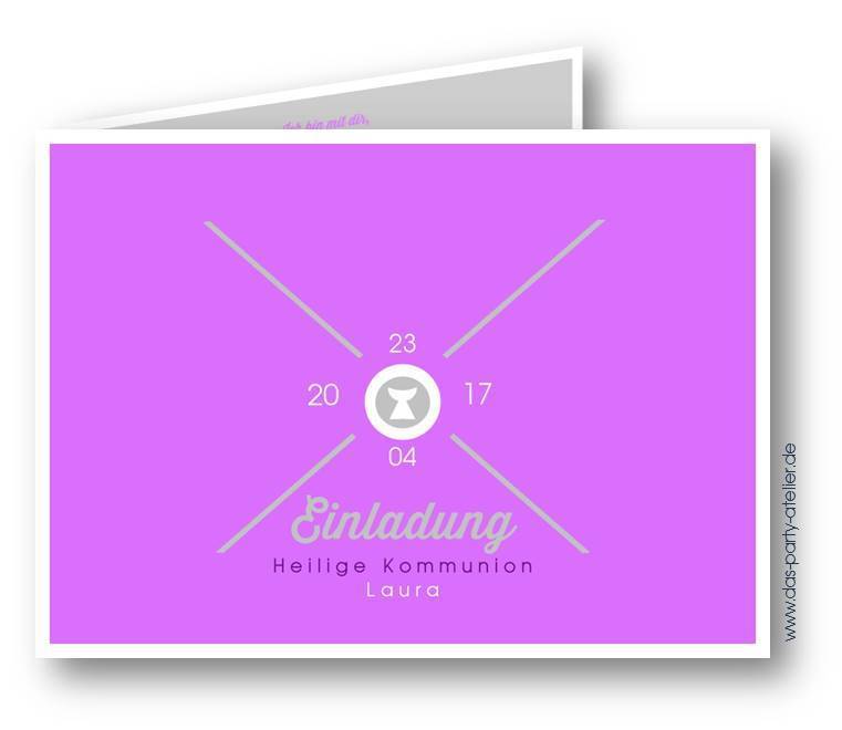 Einladung/Danksagung KOMMUNION, KONFIRMATION "Kreuz&Quer" II inkl. Umschlag