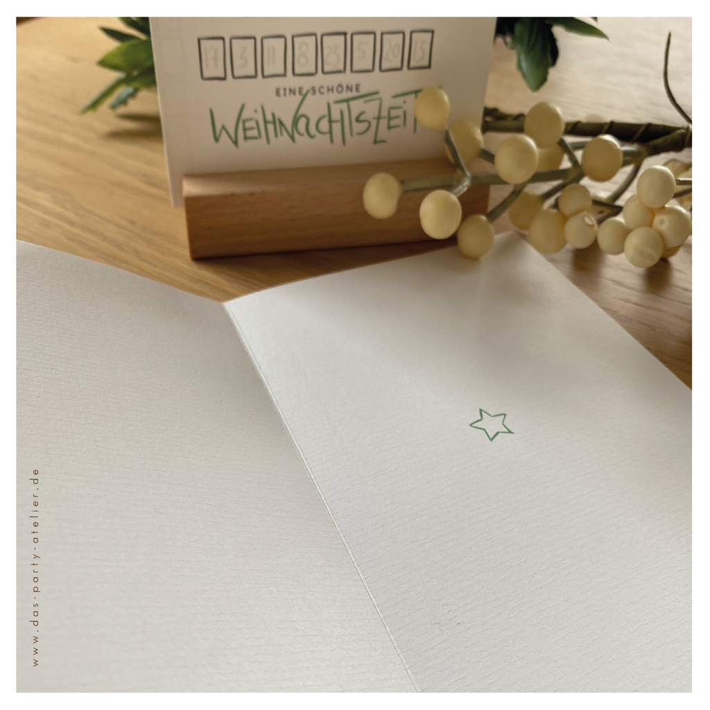 Adventkalender "BAUM" mit Holzaufsteller, versch. Optionen