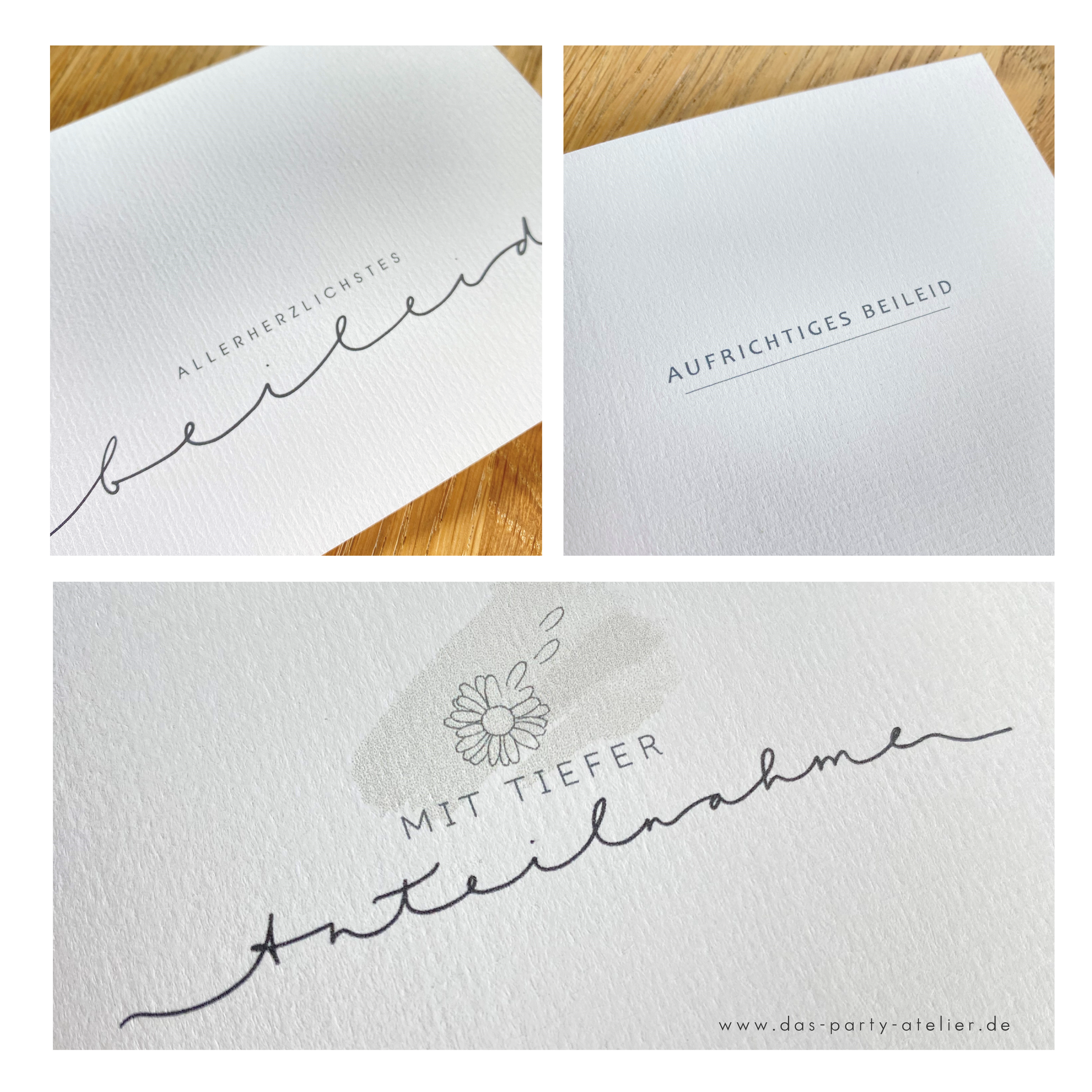 Beileidskarten (3er Set), verschiedene Designs