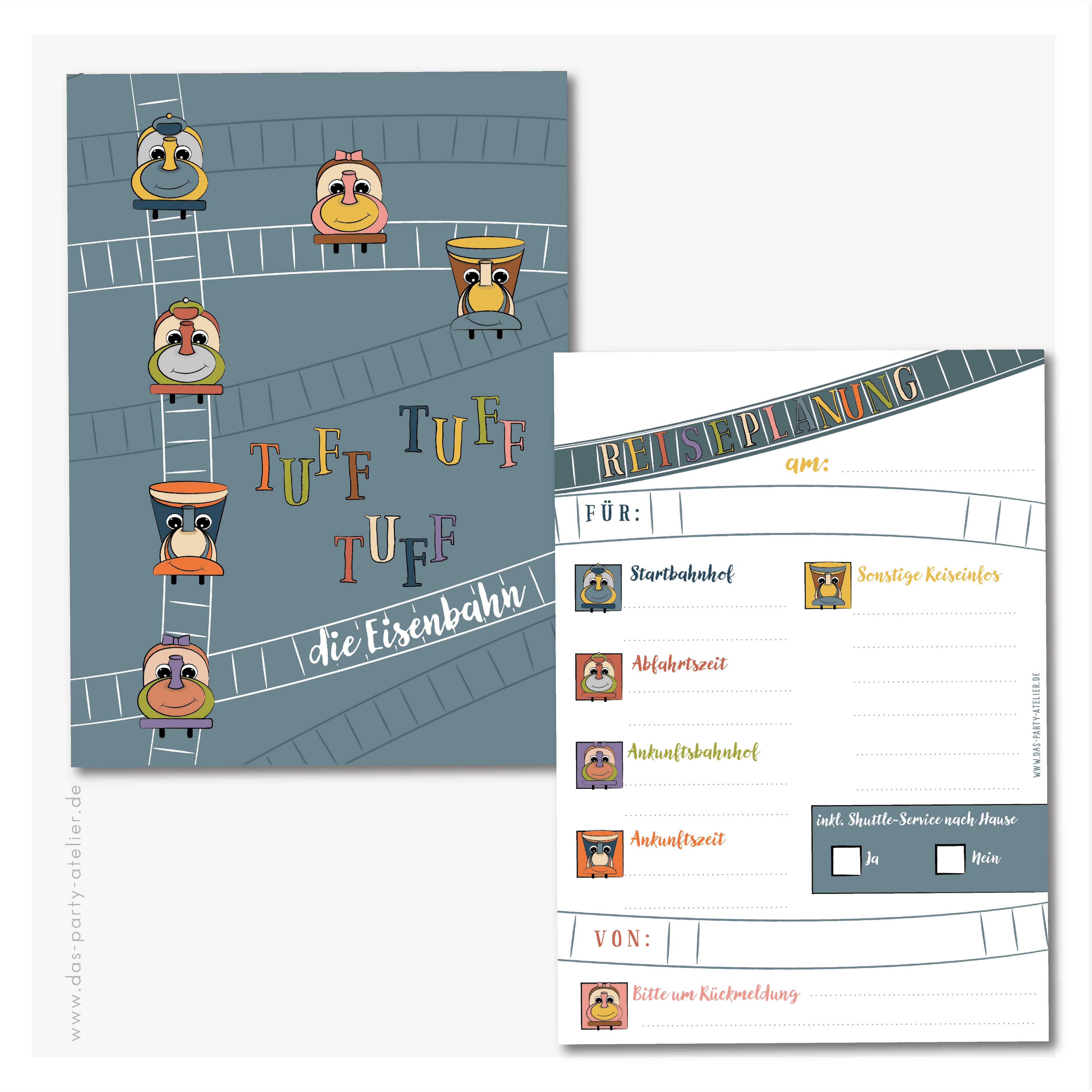 Einladung Kindergeburtstag (6er Pack) EISENBAHN