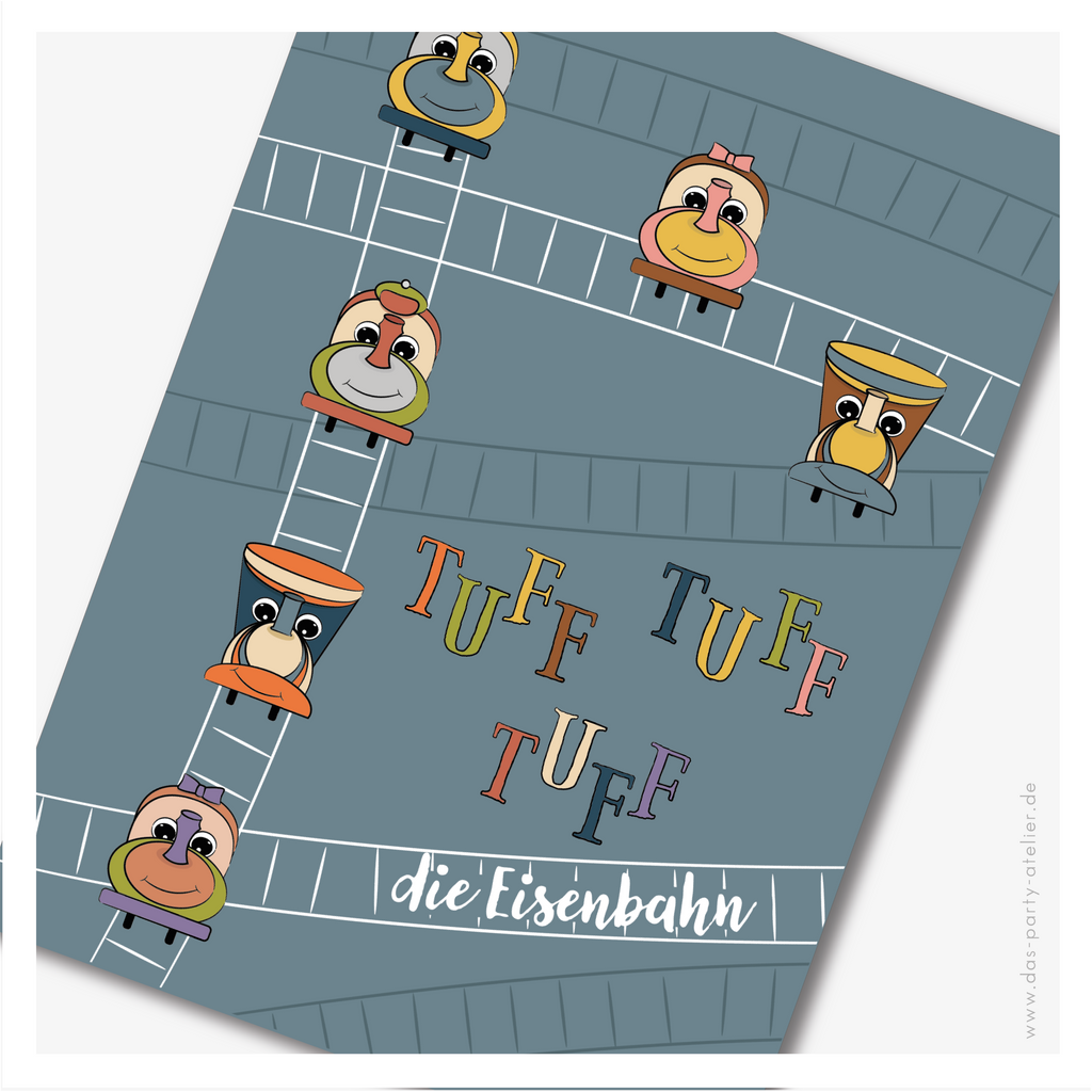 Einladung Kindergeburtstag (6er Pack) EISENBAHN