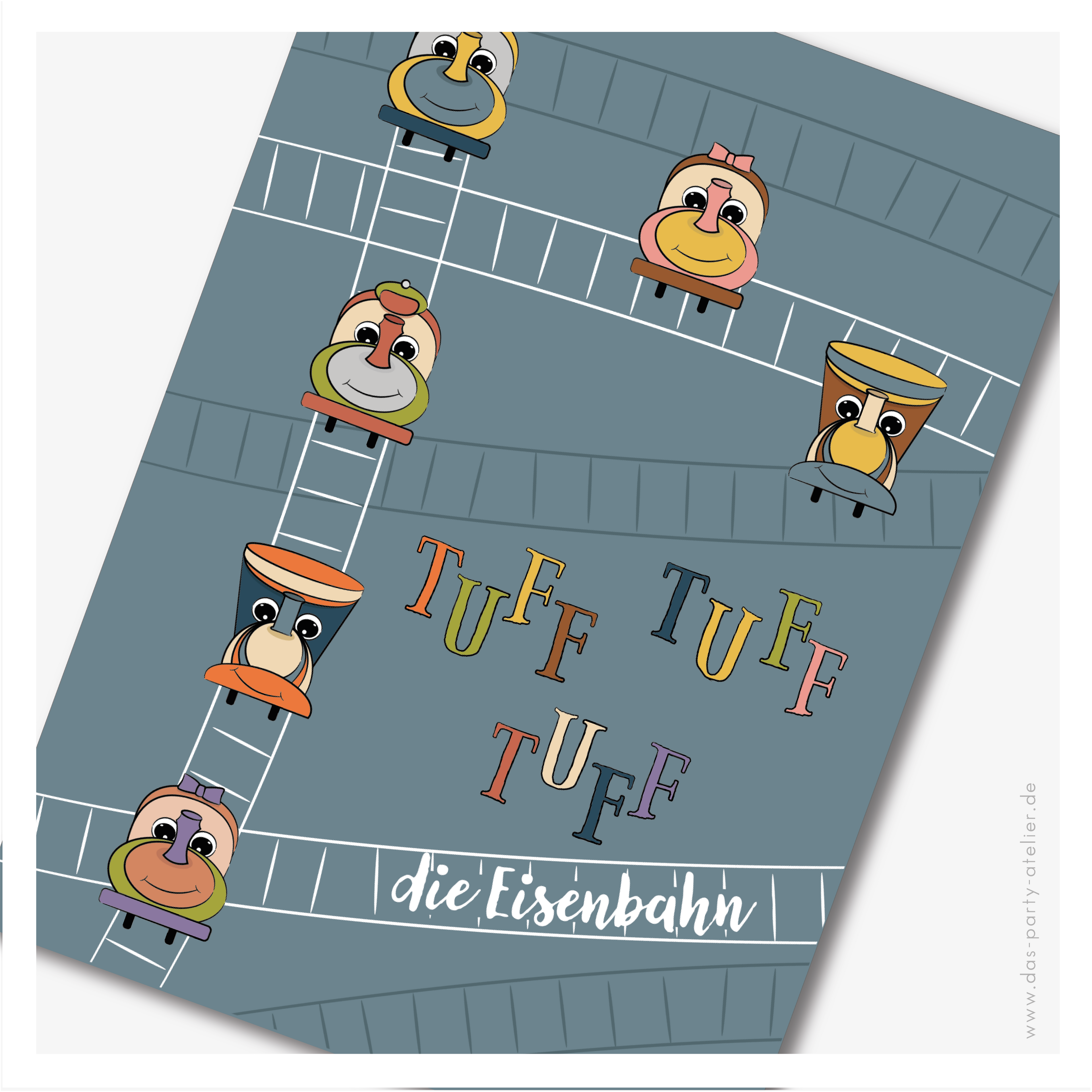 Einladung Kindergeburtstag (6er Pack) EISENBAHN