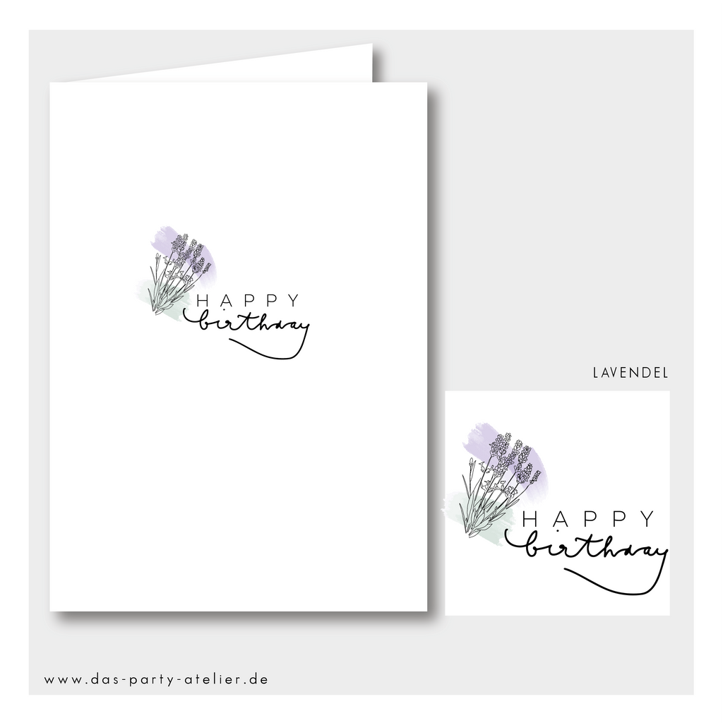 Happy Birthday Grußkartenset modern (5 Stck., versch. Designs)