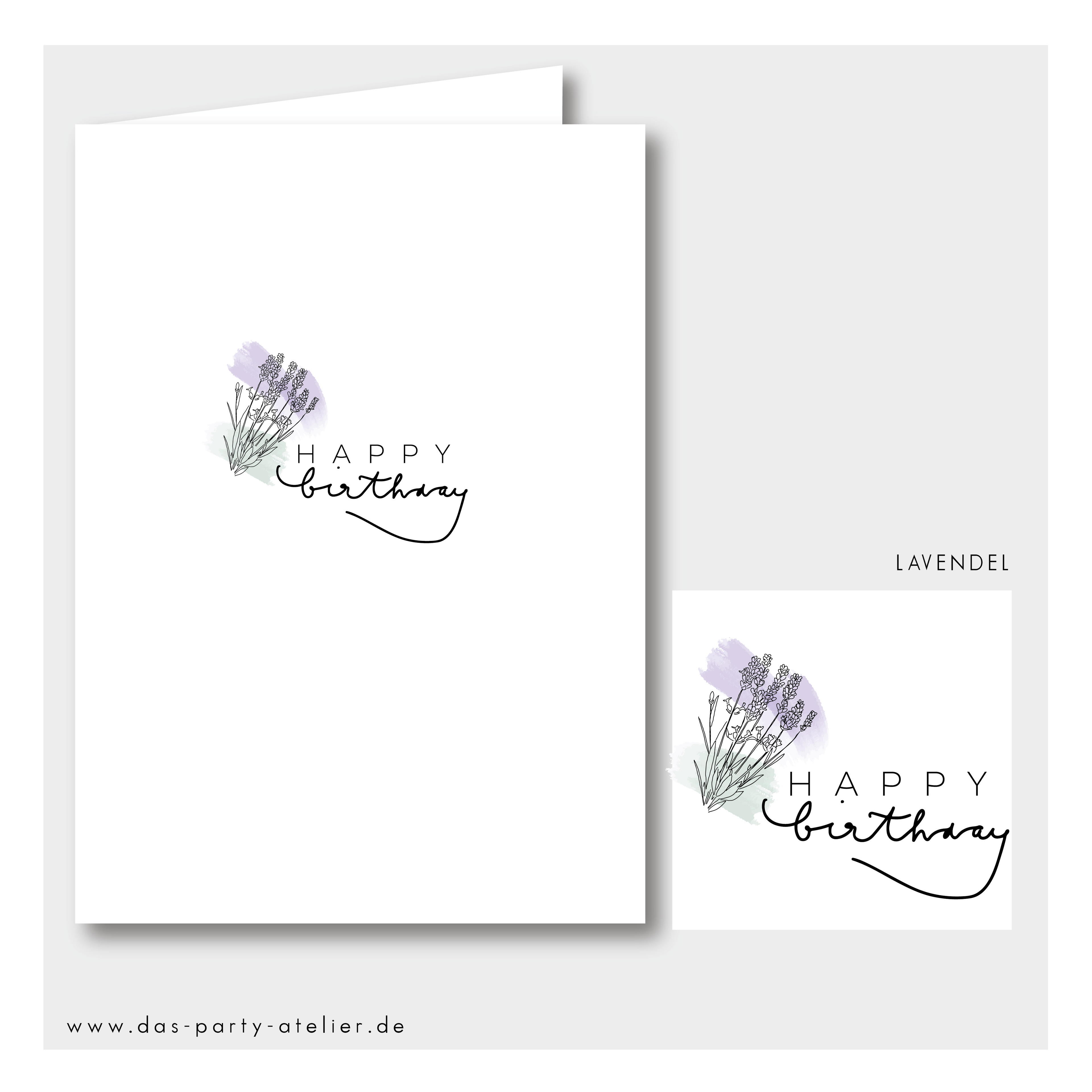 Happy Birthday Grußkartenset modern (5 Stck., versch. Designs)