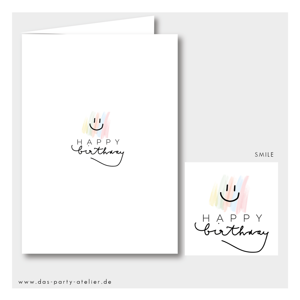 Happy Birthday Grußkartenset modern (5 Stck., versch. Designs)