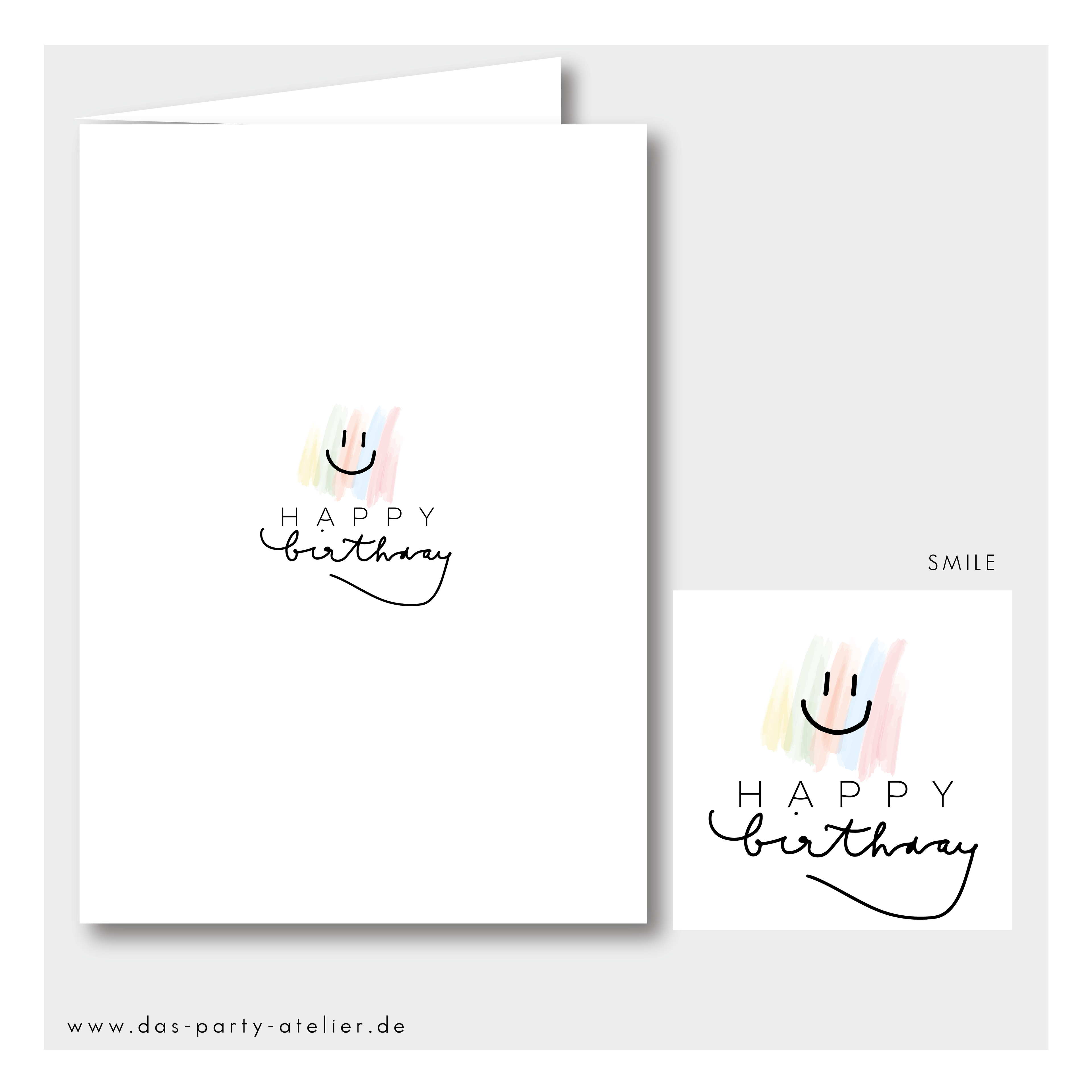 Happy Birthday Grußkartenset modern (5 Stck., versch. Designs)
