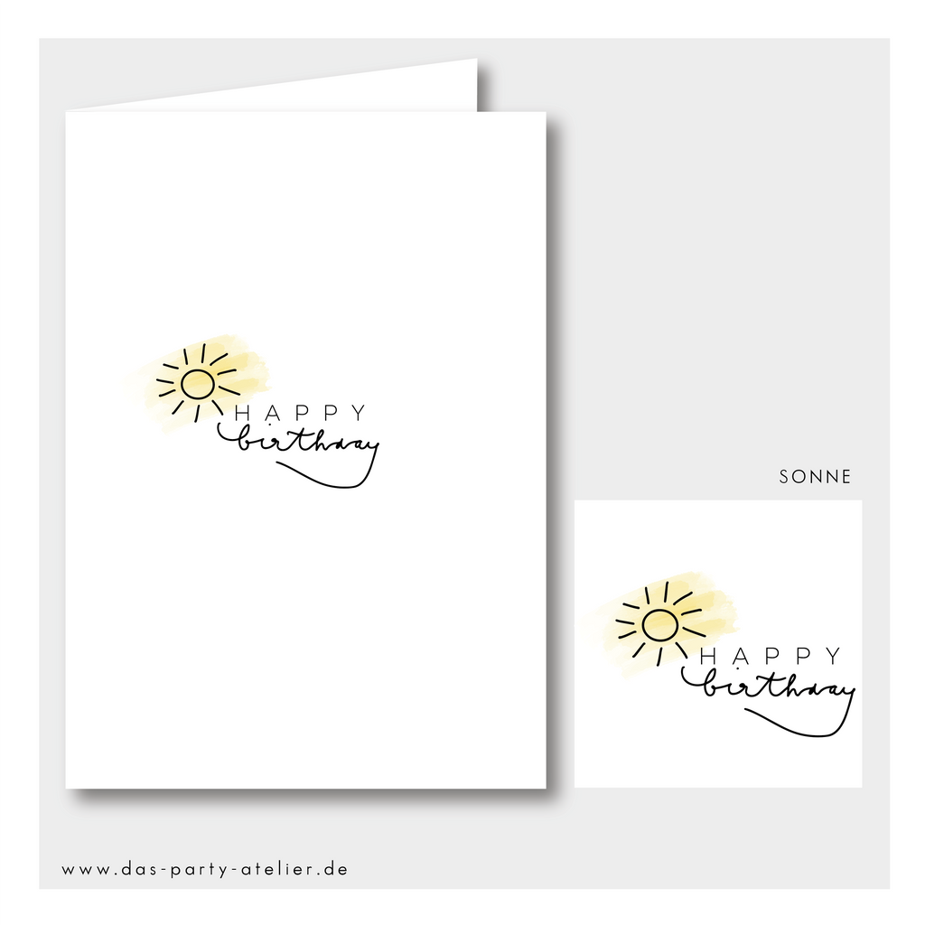 Happy Birthday Grußkartenset modern (5 Stck., versch. Designs)