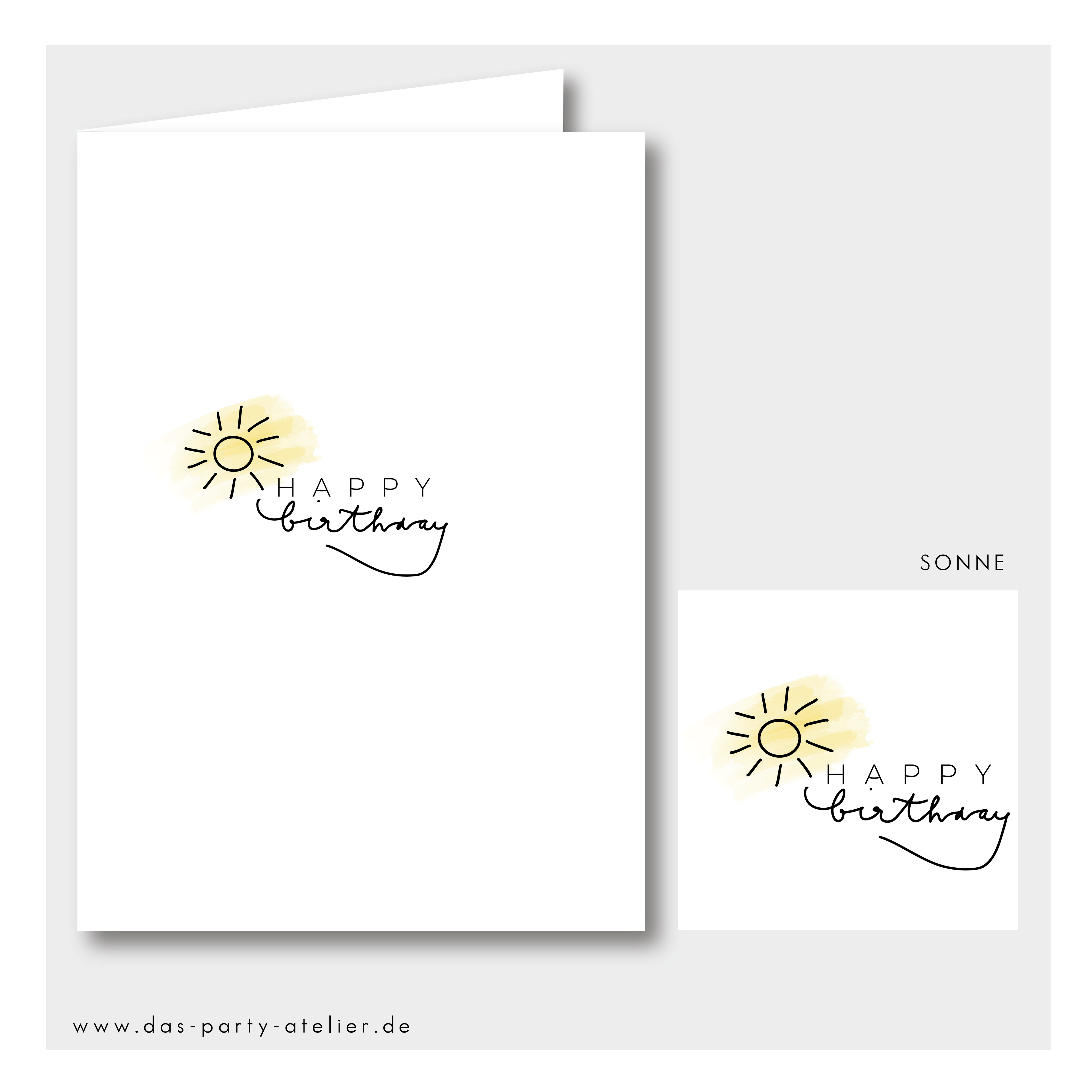 Happy Birthday Grußkartenset modern (5 Stck., versch. Designs)
