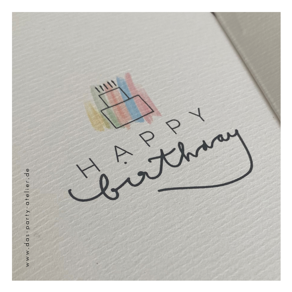 Happy Birthday Grußkartenset modern (5 Stck., versch. Designs)