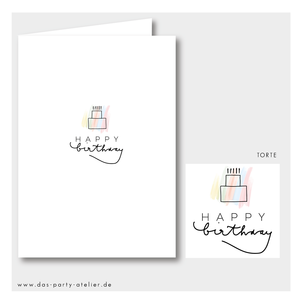 Happy Birthday Grußkartenset modern (5 Stck., versch. Designs)