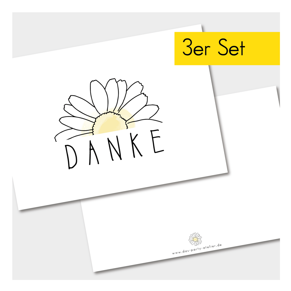 Danksagungskarte MARGARITE GROSS (3er Kartenset)
