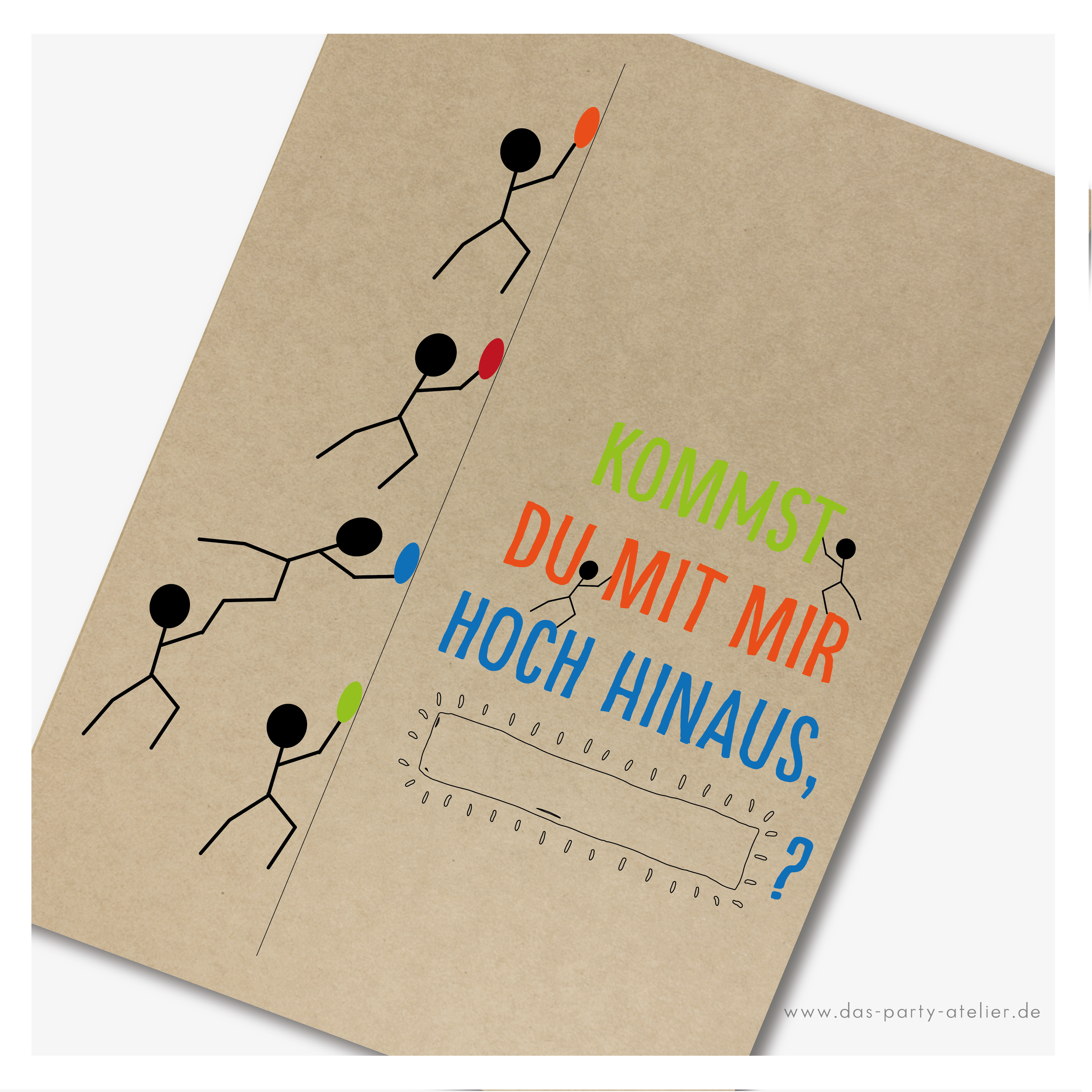 Einladung Kindergeburtstag (6er Pack) KLETTERN