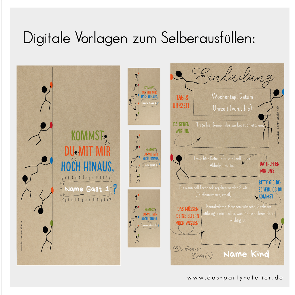 Einladung Klettern - als Versand per Handy -
