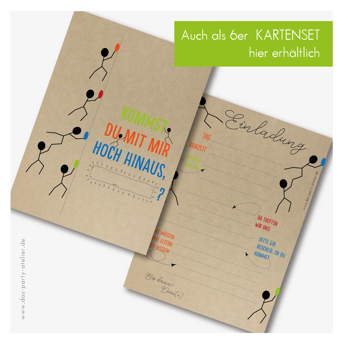 Einladung Klettern - als Versand per Handy -