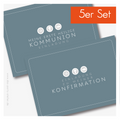 Einladung Kommunion/Konfirmation (zum Selbstausfüllen) - 5er Set