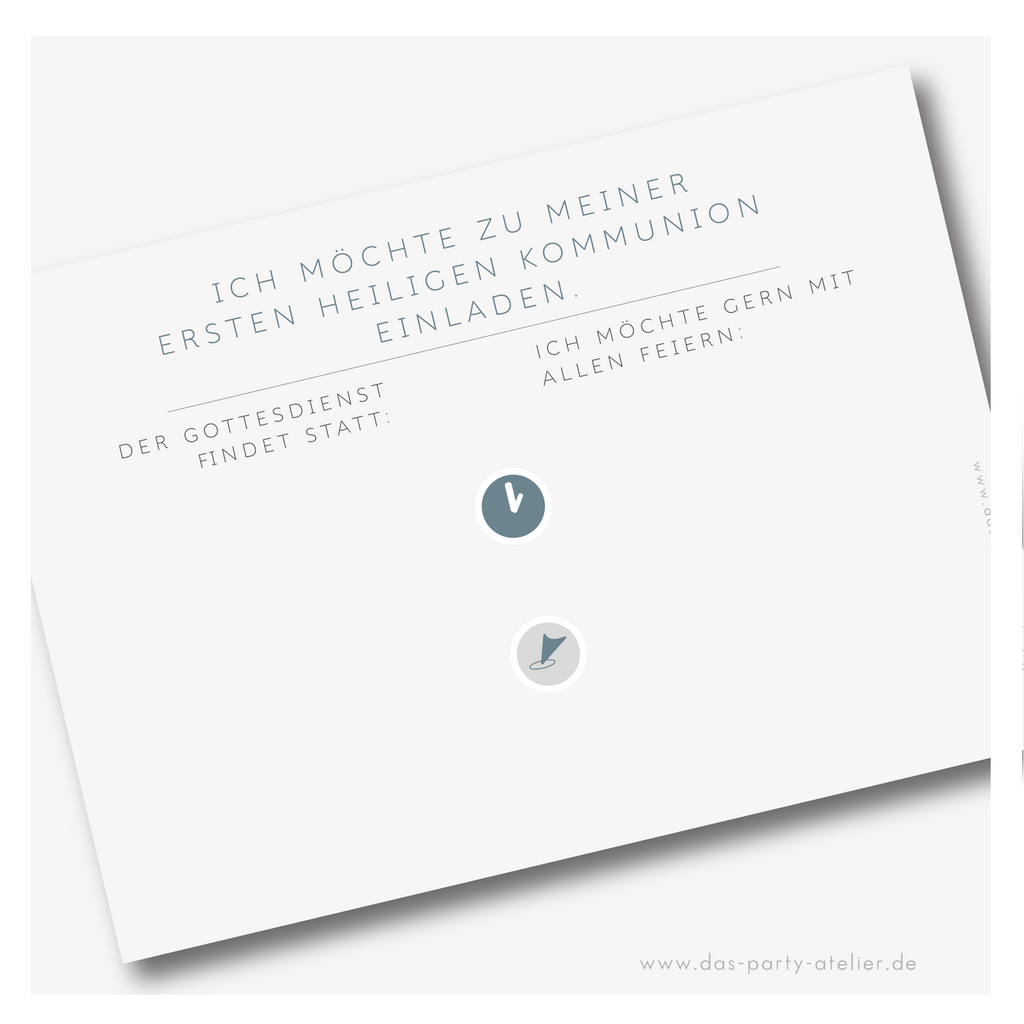 Einladung Kommunion/Konfirmation (zum Selbstausfüllen) - 5er Set