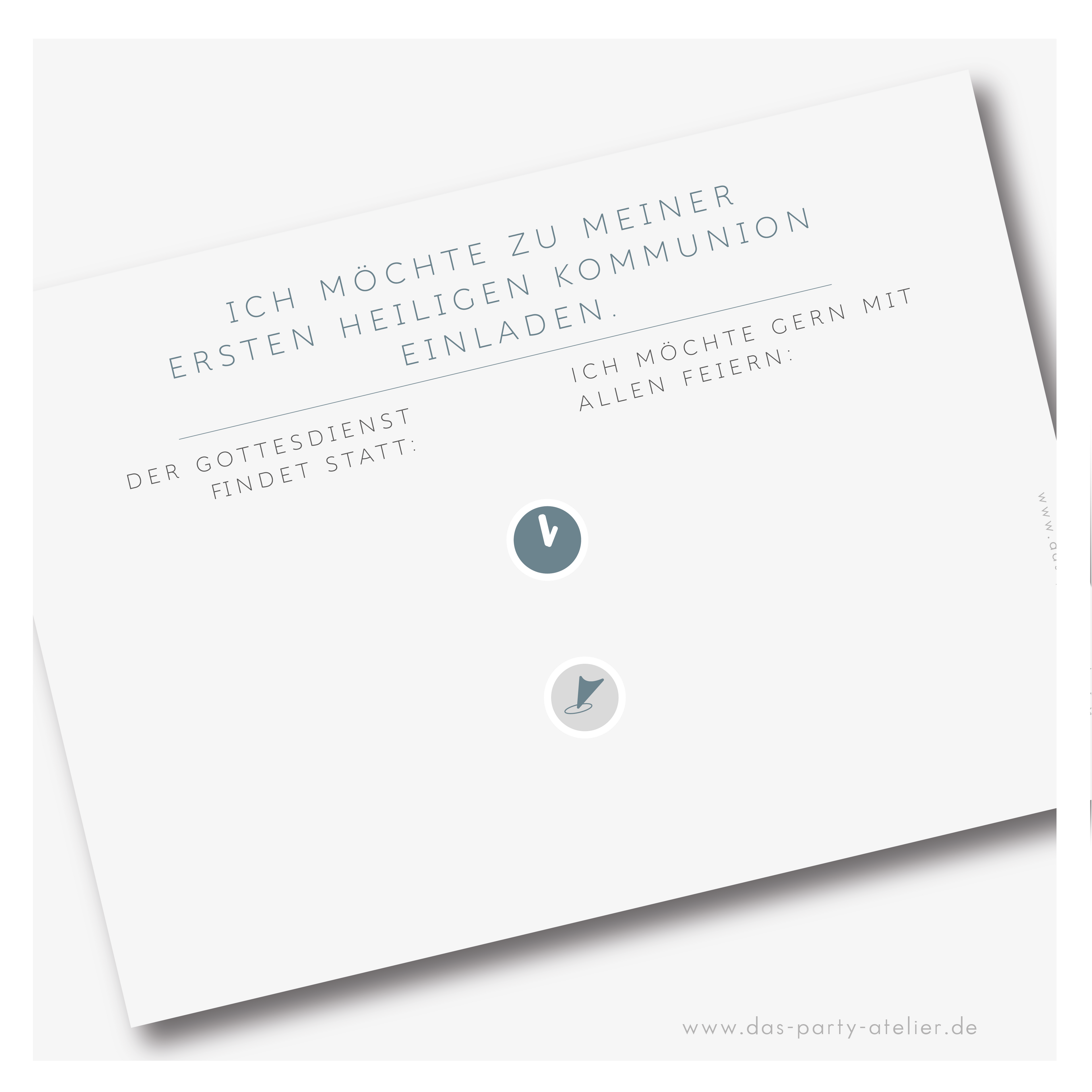 Einladung Kommunion/Konfirmation (zum Selbstausfüllen) - 5er Set
