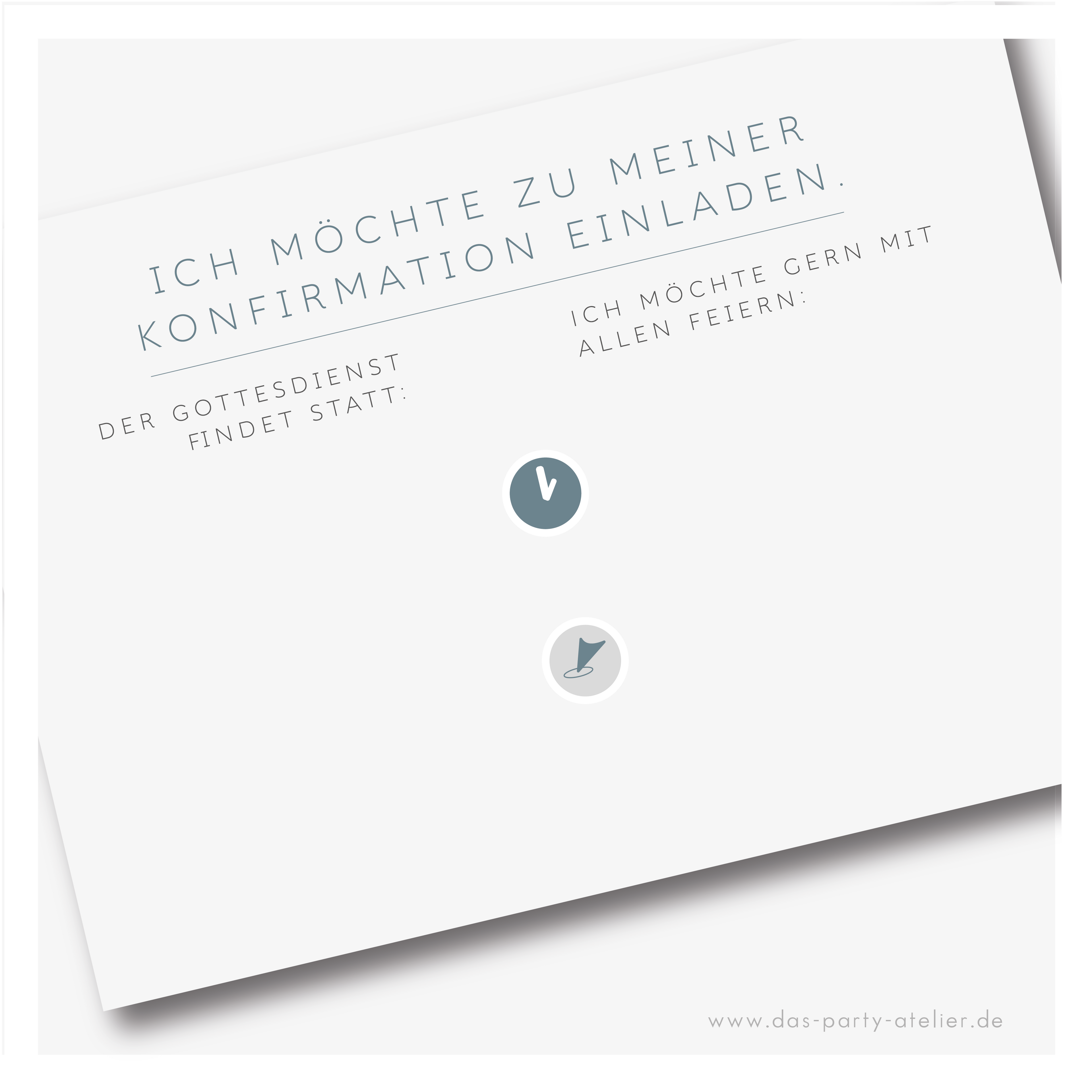 Einladung Kommunion/Konfirmation (zum Selbstausfüllen) - 5er Set