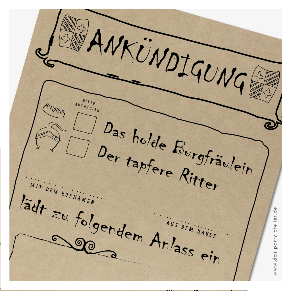 Einladung Kindergeburtstag (6er Pack) RITTER & HELDEN