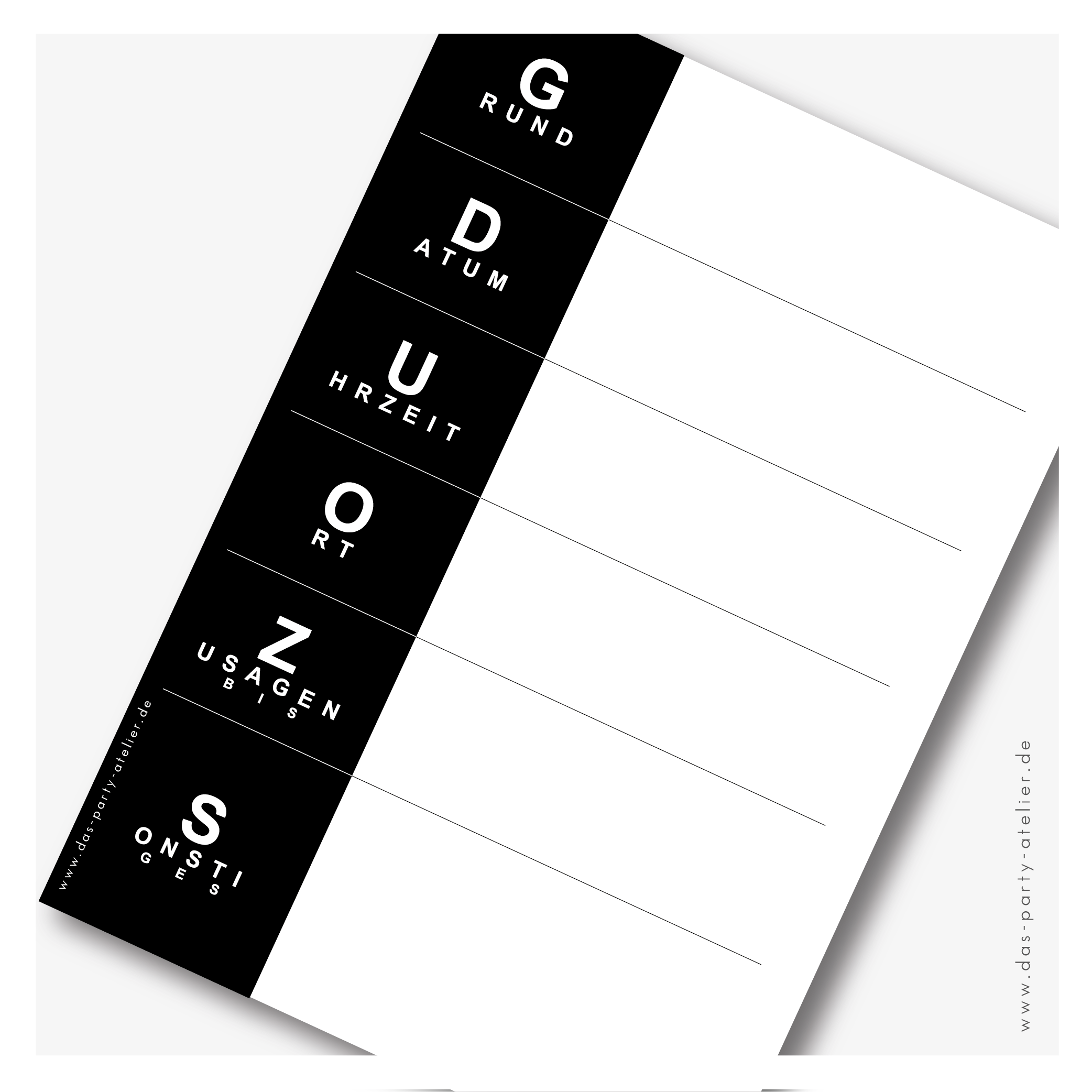 Einladung SEHTEST (6er Set + Umschläge)