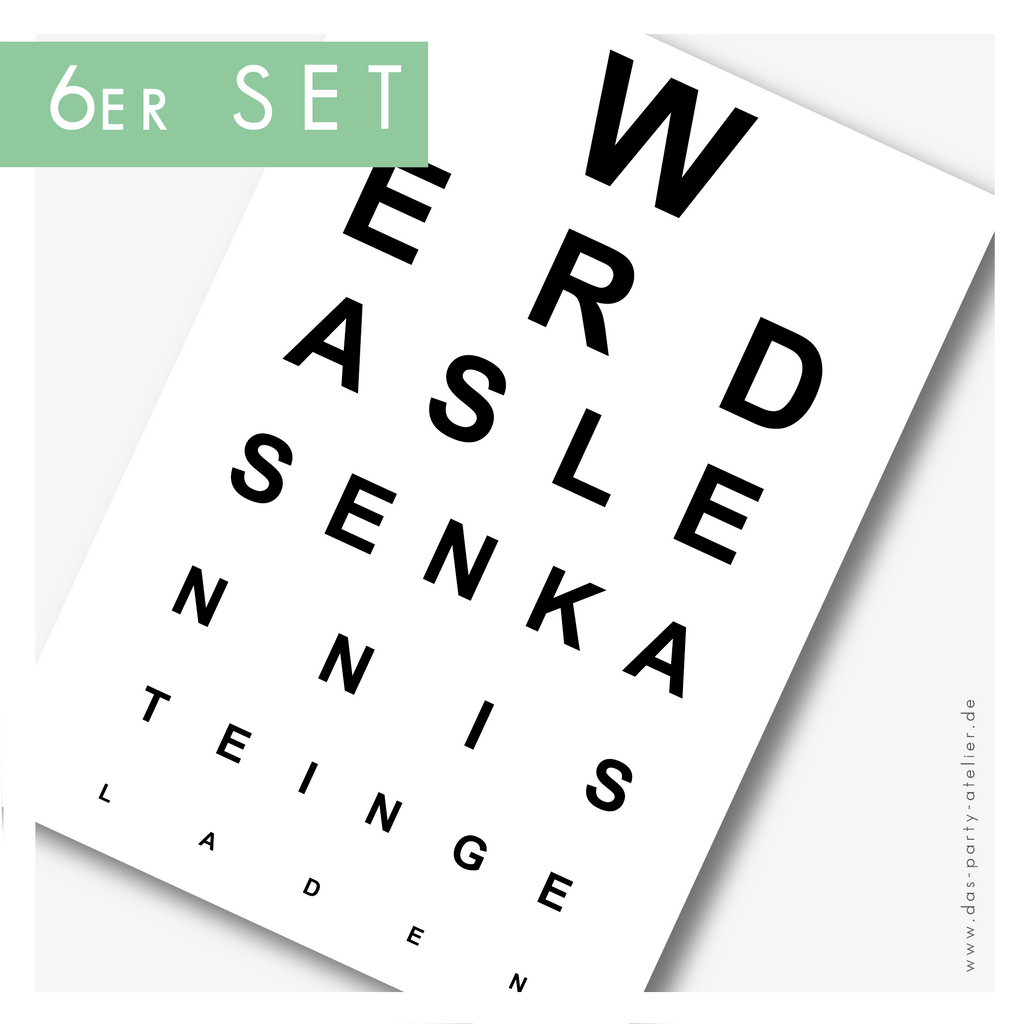 Einladung SEHTEST (6er Set + Umschläge)