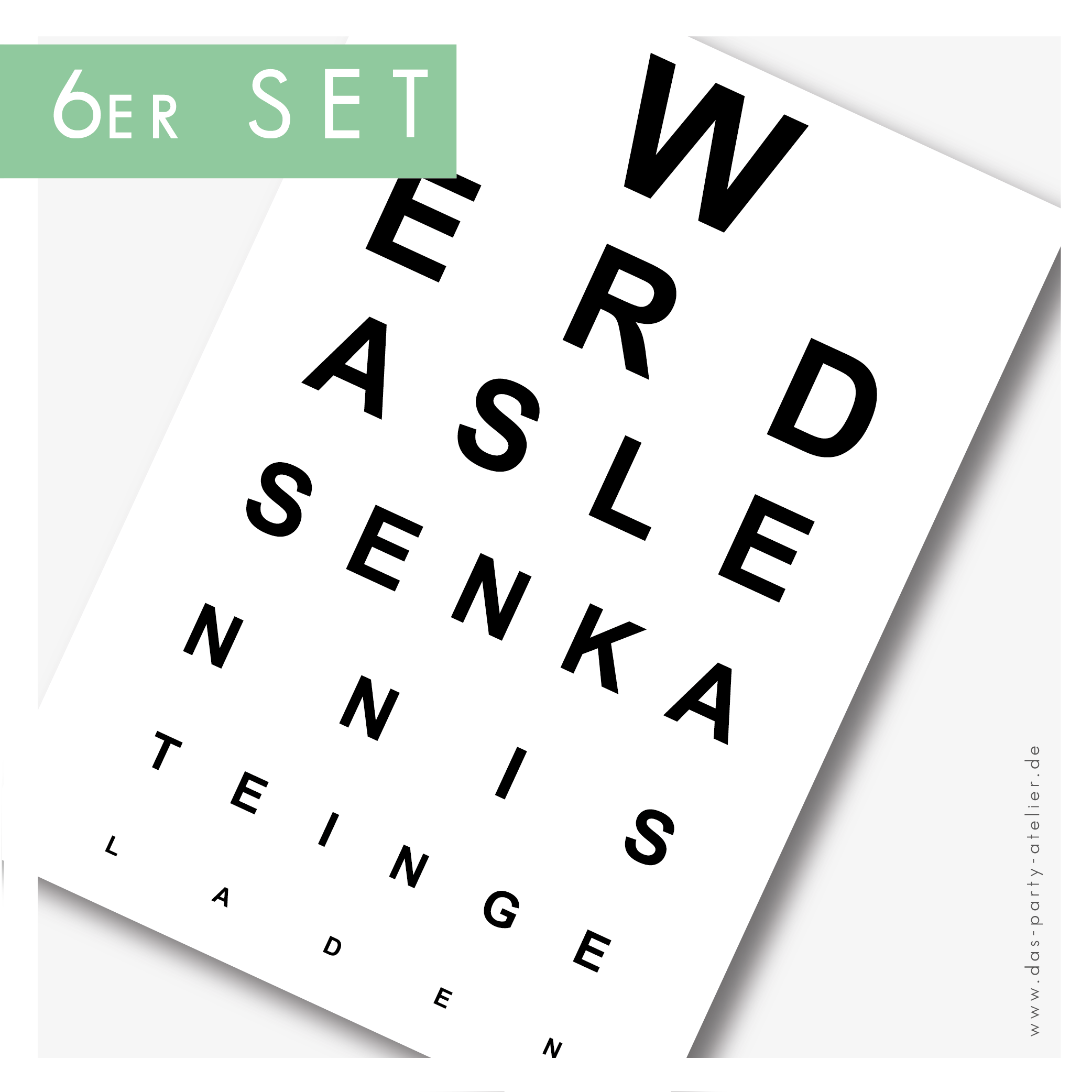 Einladung SEHTEST (6er Set + Umschläge)
