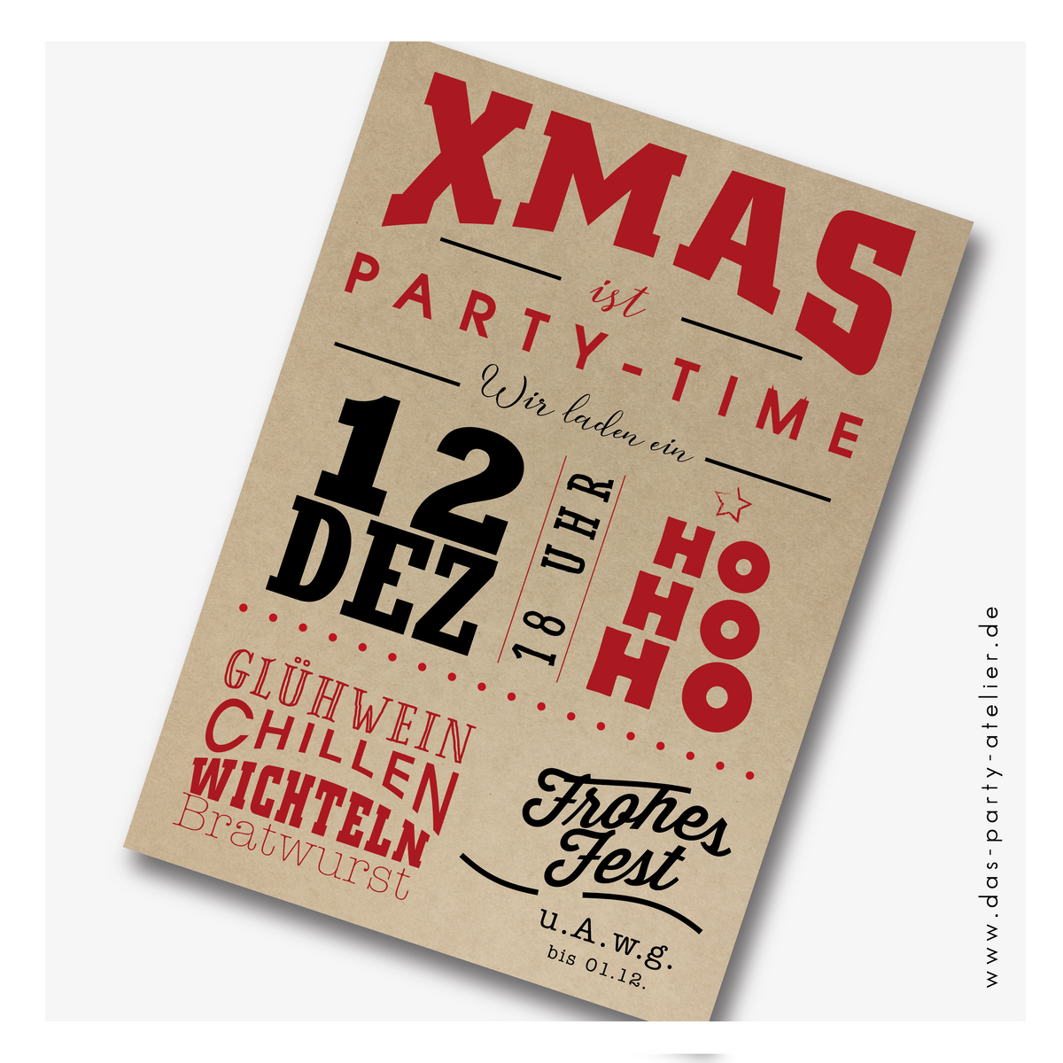 Einladung Weihnachtsparty, individualisierbar