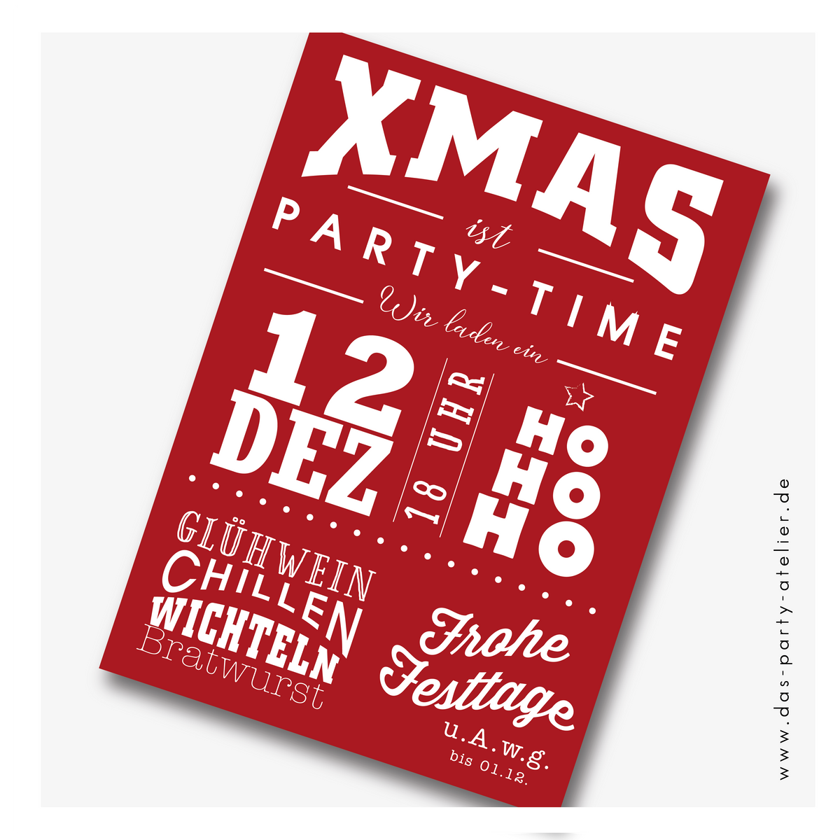 Einladung Weihnachtsparty, individualisierbar