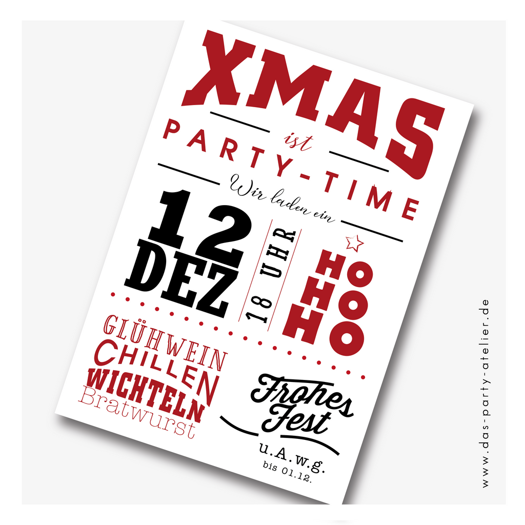 Einladung Weihnachtsparty, individualisierbar