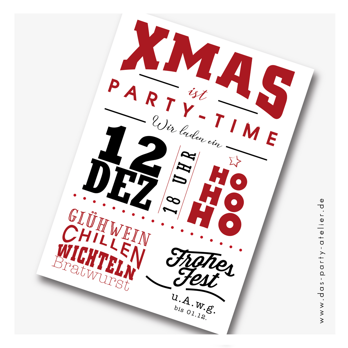 Einladung Weihnachtsparty, individualisierbar