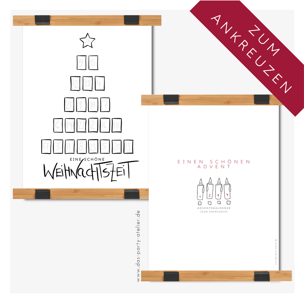 Adventskalenderposter KERZEN zum Ankreuzen