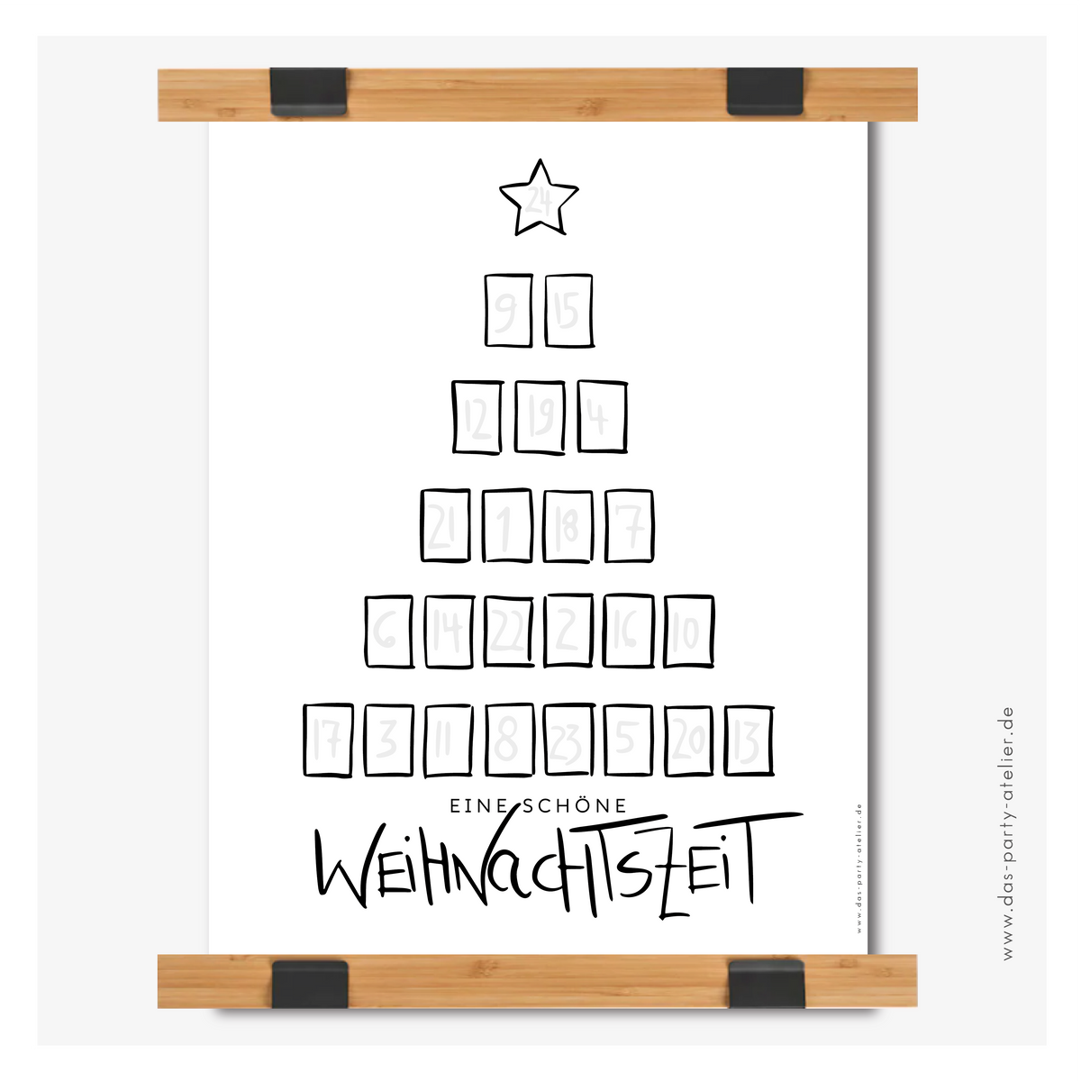 Adventskalender Poster BAUM zum Ankreuzen