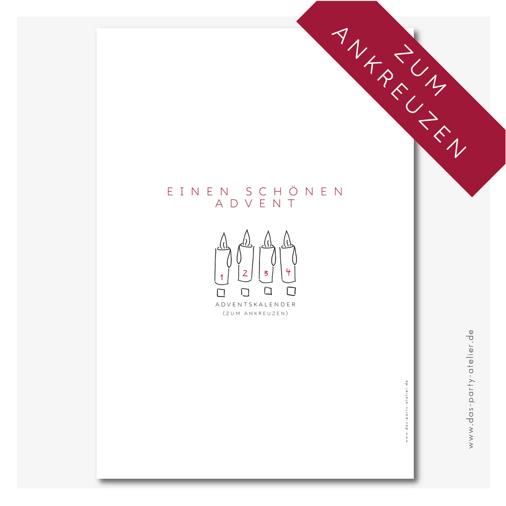 Adventskalenderposter KERZEN zum Ankreuzen