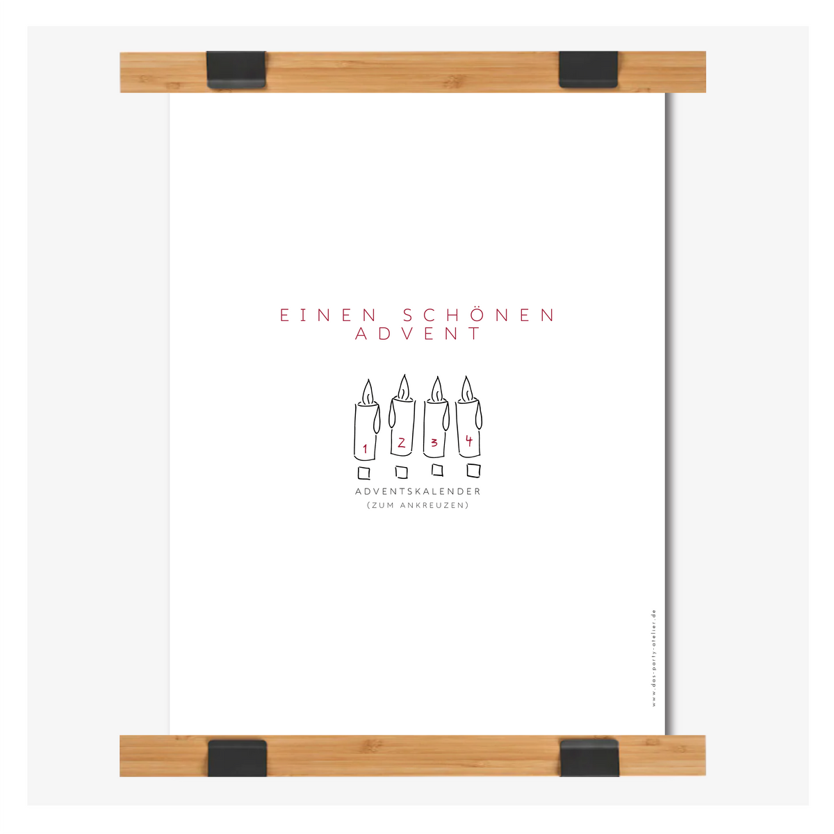 Adventskalender Poster KERZEN zum Ankreuzen