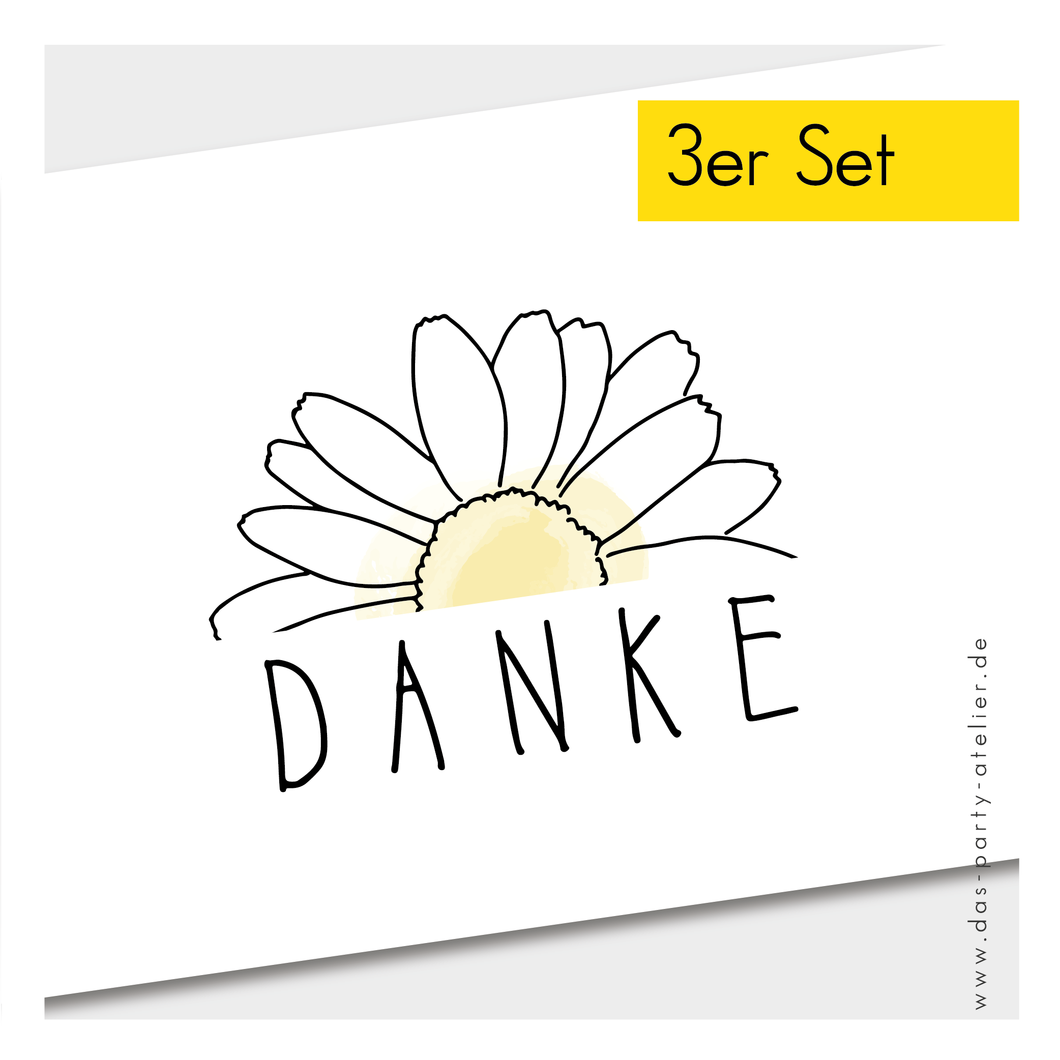 Danksagungskarte MARGARITE GROSS (3er Kartenset)