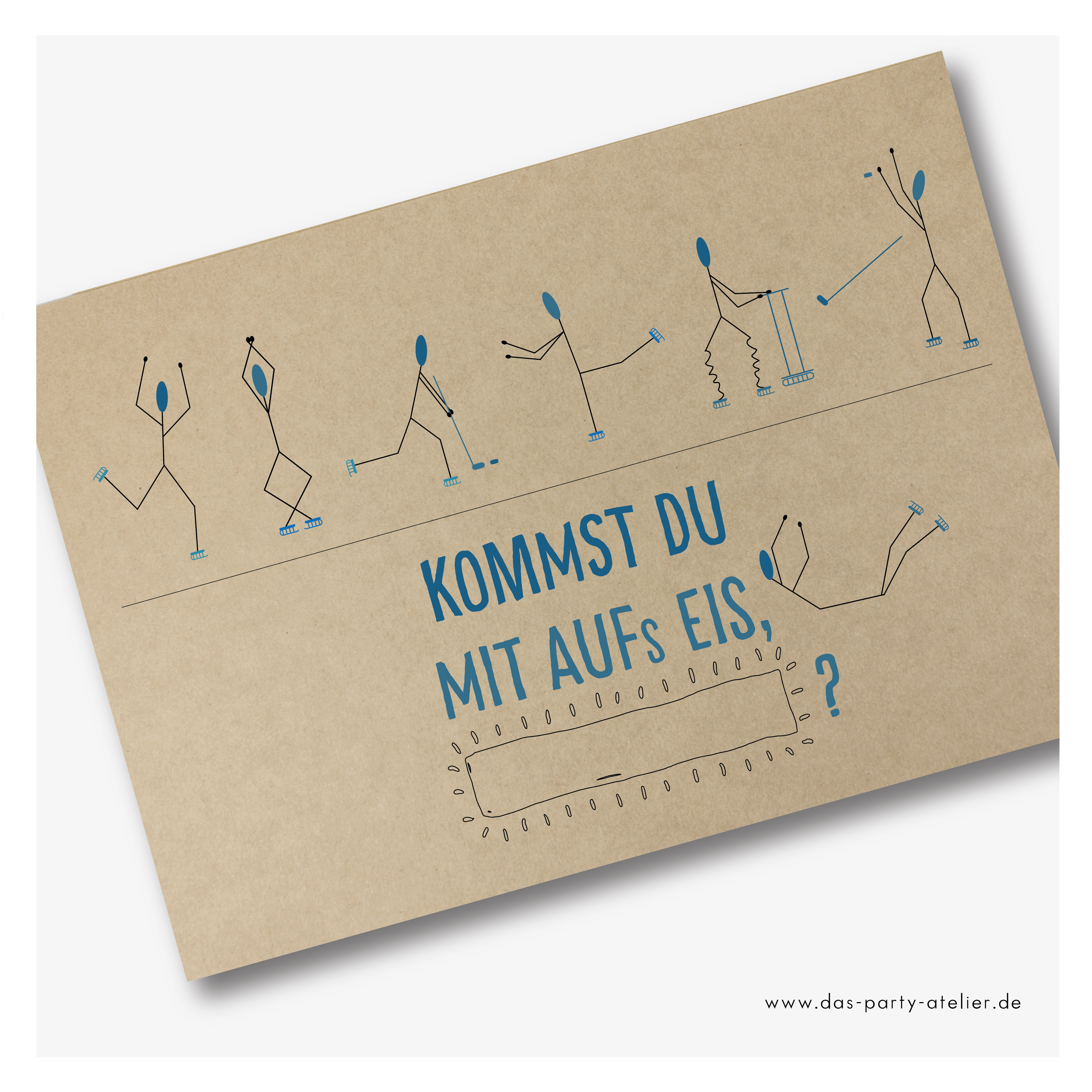 Einladungskarten EISLAUFEN (6er Set)