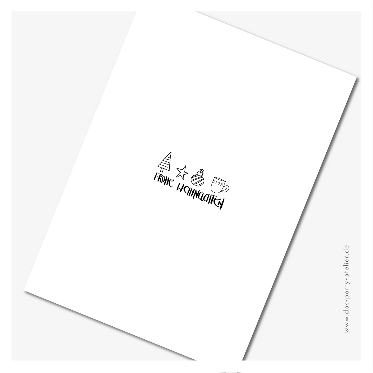 Schlichte Weihnachtskarten schwarz/weiß  (3er Set)