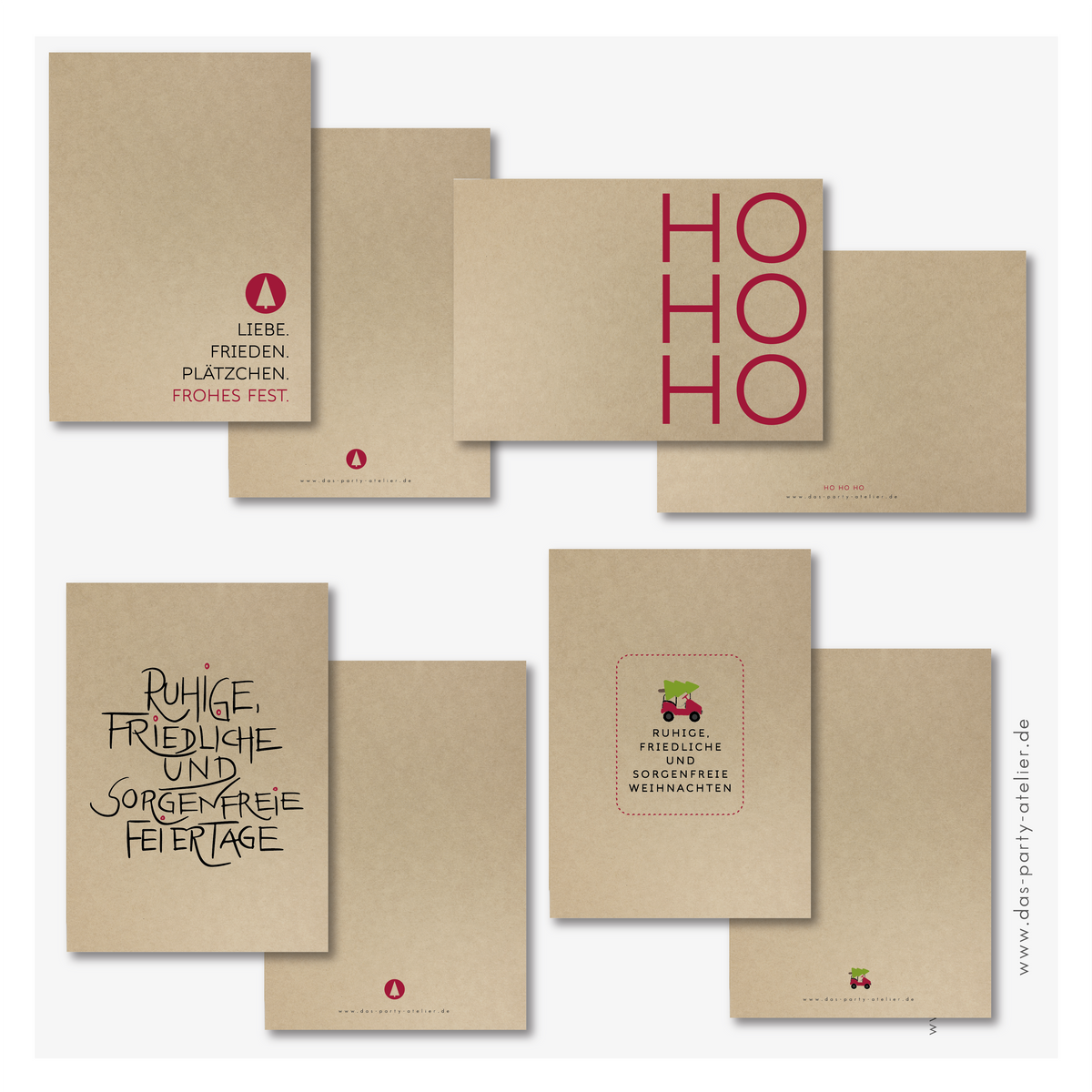 5er Set Weihnachtskarten MODERN MIT HUMOR (Kopie)