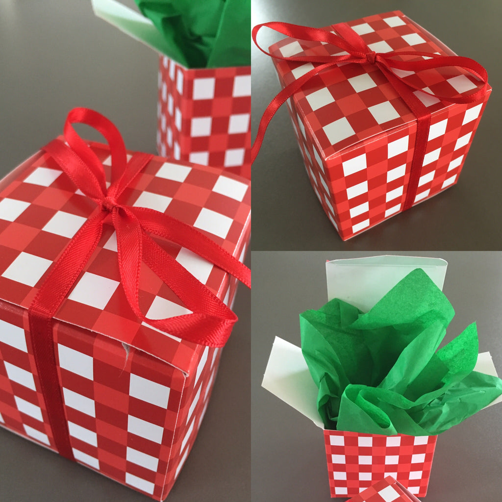 Geschenkbox ROT/WEISS, 3er Pack (auch für Adventskalender)