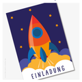 Einladung (6er Pack) RAKETE