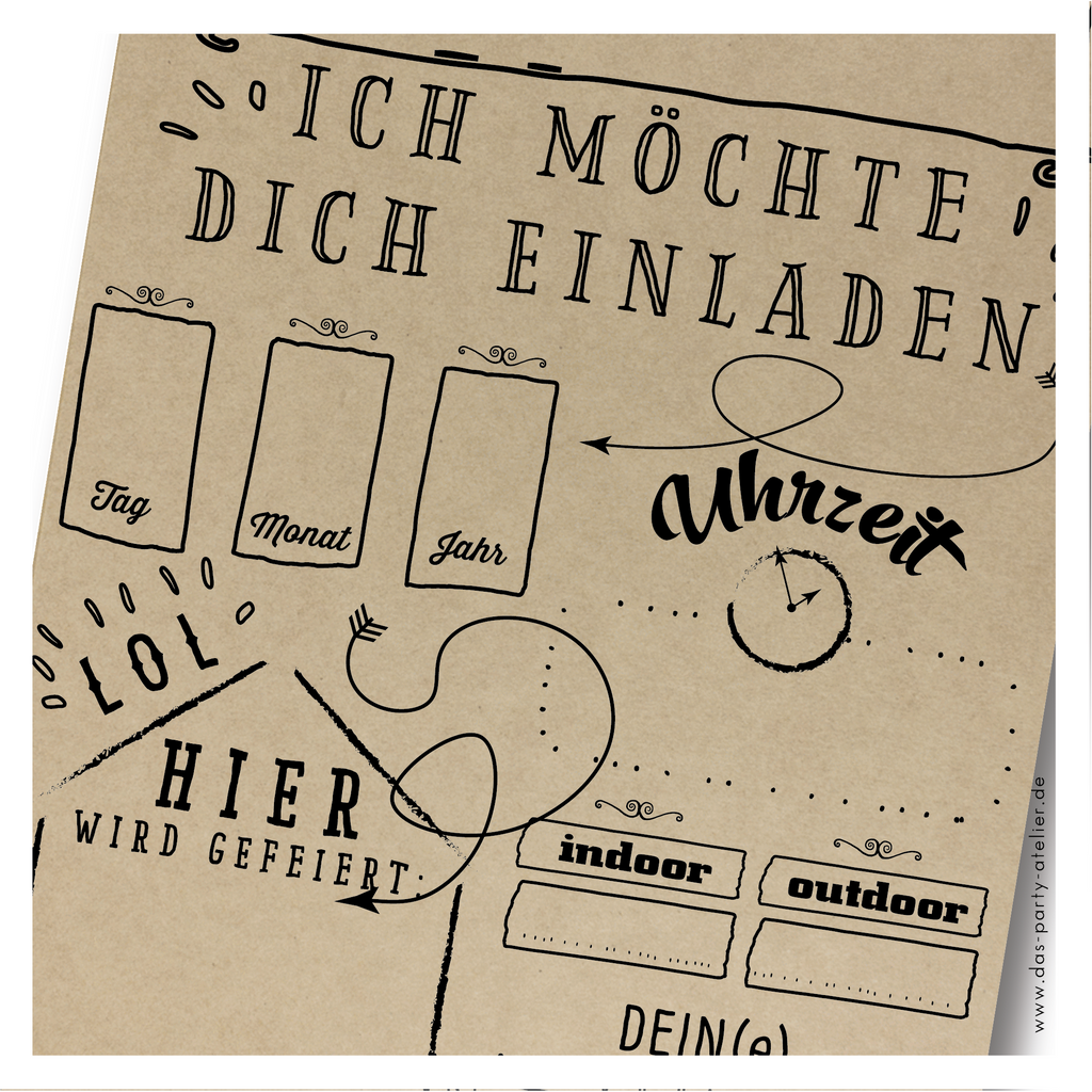 Einladung Kindergeburtstag (6er Pack) KRITZEL