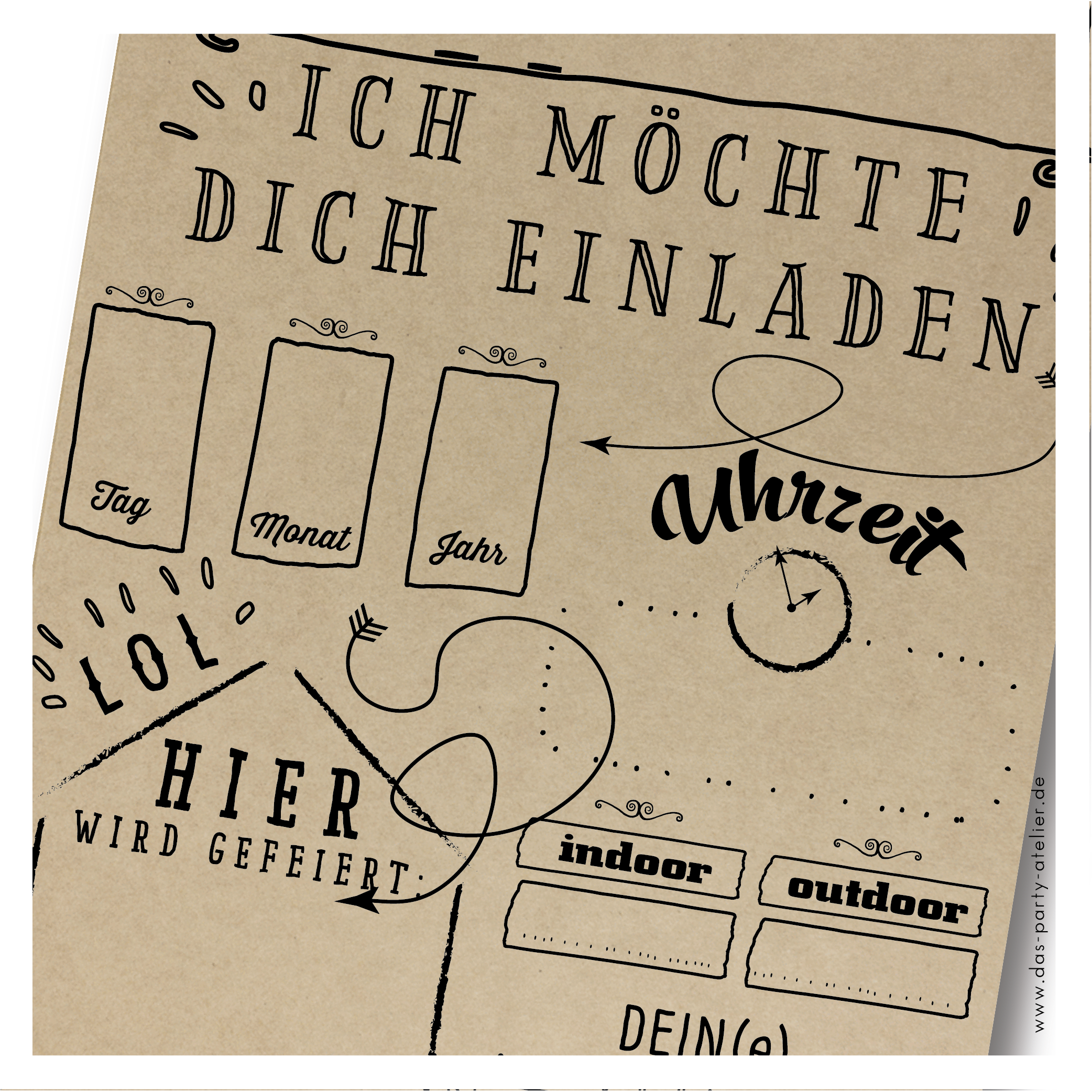 Einladung Kindergeburtstag (6er Pack) KRITZEL