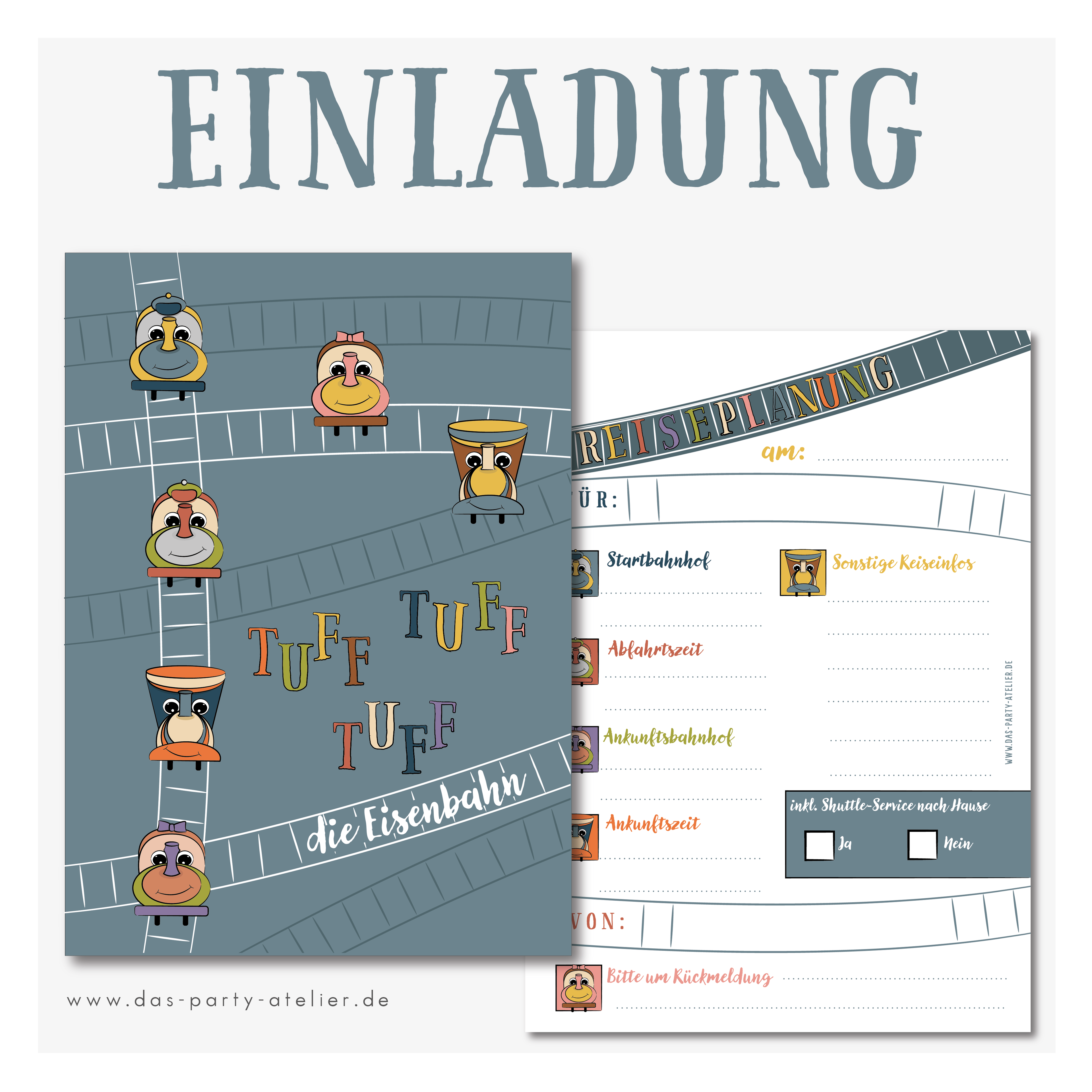 Partyset "EISENBAHN" (mehrteilig, für 7 Personen)
