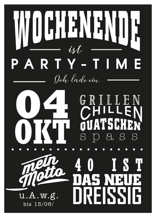 Einladung "Vintage Board" (mit Umschlag), individualisierbar
