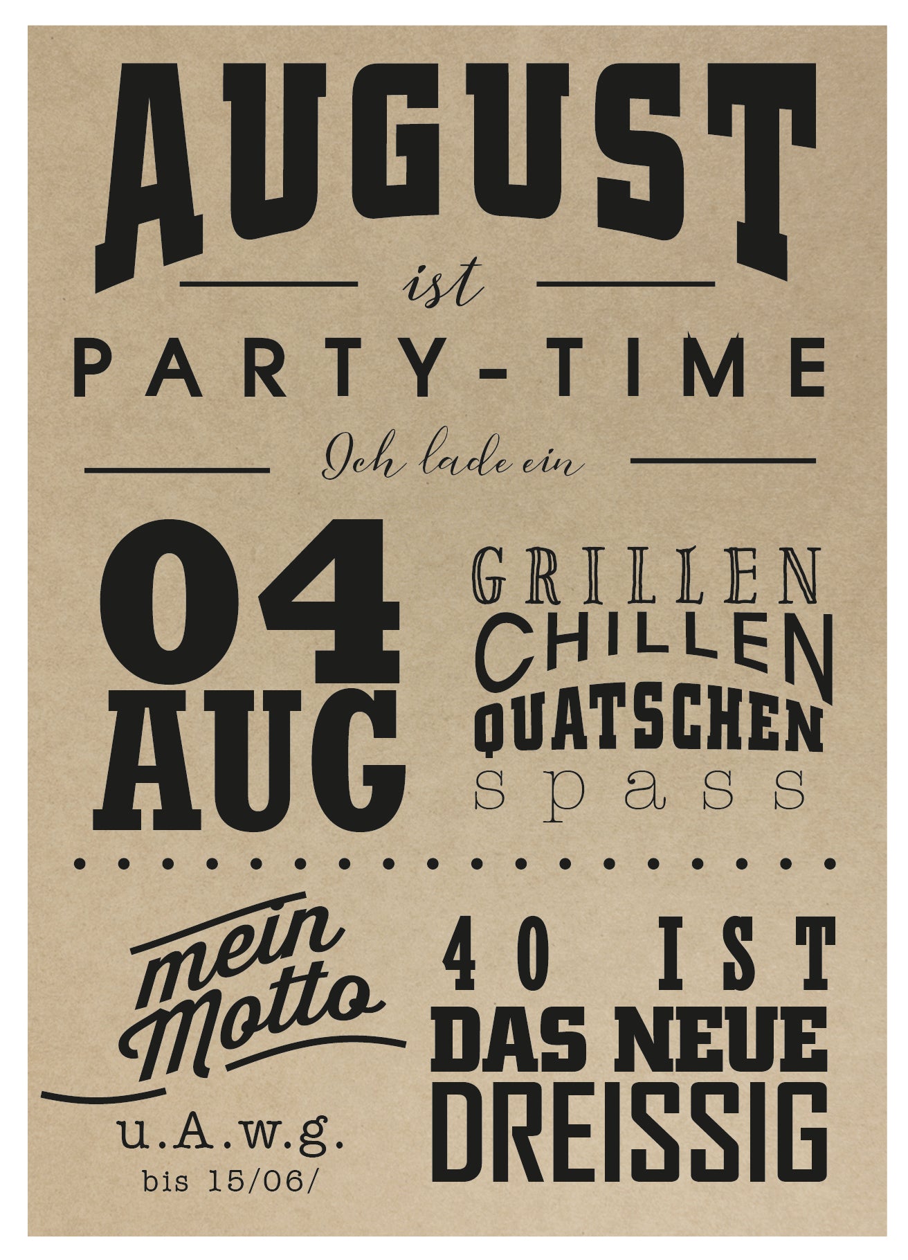 Einladung "Vintage Board" (mit Umschlag), individualisierbar